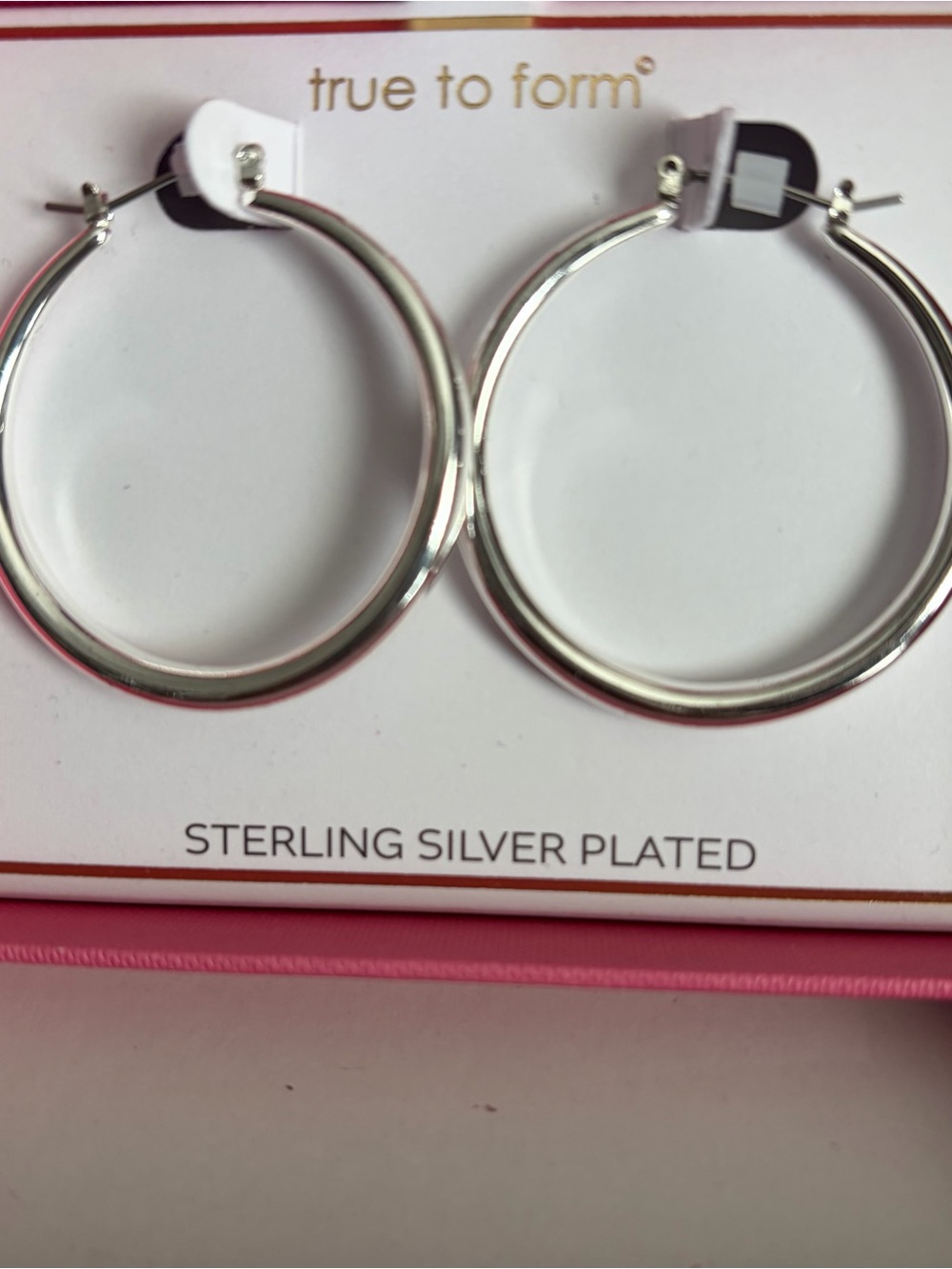 True to Form Sterling Silver-Plated Hoop Earrings